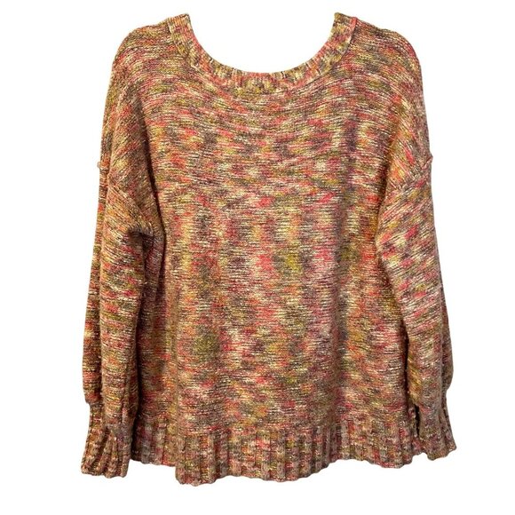 Anthropologie Pilcro Multicolor V-Neck Knit Sweater‎ S Slouchy Oversized Boho - Picture 3 of 7